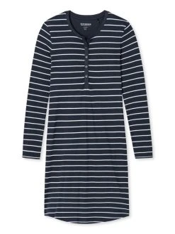 Schiesser Basic Night Langarm-Nachthemd Mit Knopfleiste, Länge 95cm 5 Schiesser Basic Night Langarm-Nachthemd Mit Knopfleiste, Länge 95cm -Leggings Shop Schiesser Basic Night Nachthemd mit Knopfleiste blau 161068 804 2