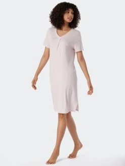 Schiesser Comfort Fit Kurzarm-Nachthemd, Länge 95cm -Leggings Shop Schiesser Comfort Fit Sleepshirt Laenge 95cm rosa 179247 523 523 2