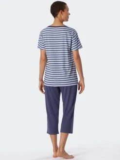 Schiesser Essentials Stripes Pyjama, 3/4 -Leggings Shop Schiesser Essentials Stripes Pyjama 3 4 blau 179132 800 800 1