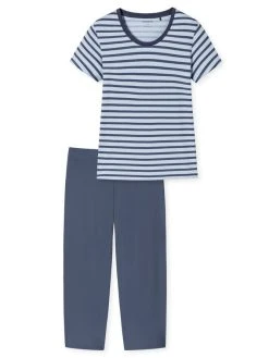 Schiesser Essentials Stripes Pyjama, 3/4 -Leggings Shop Schiesser Essentials Stripes Pyjama 3 4 blau 179132 800 800 3