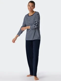 Schiesser Essentials Stripes Pyjama, Lang -Leggings Shop Schiesser Essentials Stripes Pyjama lang blau 179133 803 803 2