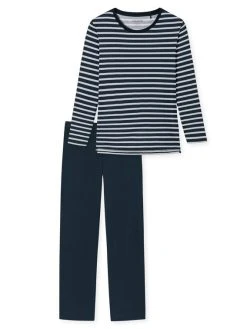 Schiesser Essentials Stripes Pyjama, Lang -Leggings Shop Schiesser Essentials Stripes Pyjama lang blau 179133 803 803 4