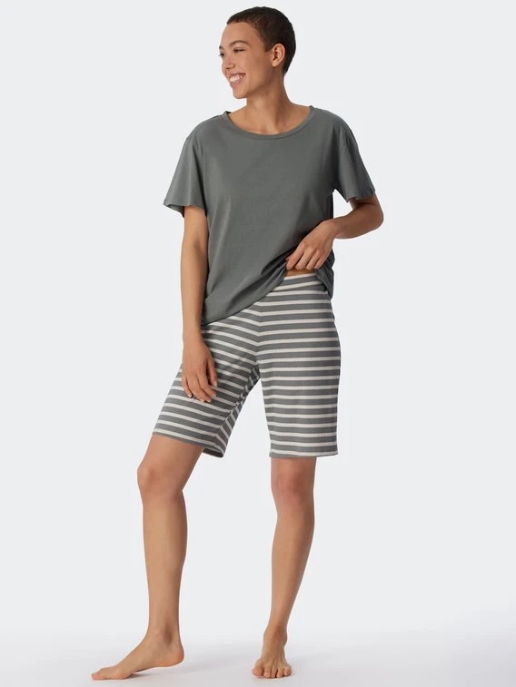 Schiesser Essentials Stripes Schlafanzug Kurz, Bermuda 3 Schiesser Essentials Stripes Schlafanzug Kurz, Bermuda – Bild 3