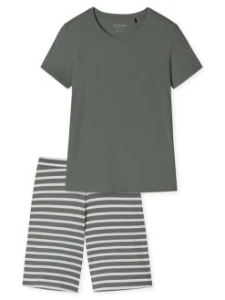 Schiesser Essentials Stripes Schlafanzug Kurz, Bermuda 7 Schiesser Essentials Stripes Schlafanzug Kurz, Bermuda -Leggings Shop Schiesser Essentials Stripes Schlafanzug kurz Bermuda grau 179131 713 713 3
