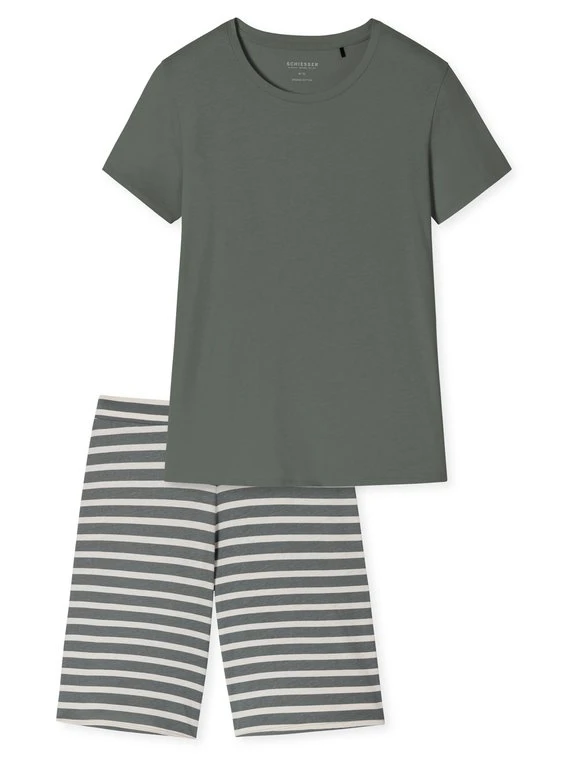 Schiesser Essentials Stripes Schlafanzug Kurz, Bermuda 4 Schiesser Essentials Stripes Schlafanzug Kurz, Bermuda – Bild 4