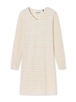Schiesser Essentials Stripes Sleepshirt, Länge 95cm -Leggings Shop Schiesser Essentials Stripes Sleepshirt Laenge 95cm beige 178046 401 3