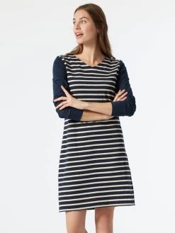 Schiesser Essentials Stripes Sleepshirt, Länge 95cm -Leggings Shop Schiesser Essentials Stripes Sleepshirt Laenge 95cm blau 178046 803 2