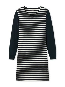 Schiesser Essentials Stripes Sleepshirt, Länge 95cm -Leggings Shop Schiesser Essentials Stripes Sleepshirt Laenge 95cm blau 178046 803 3