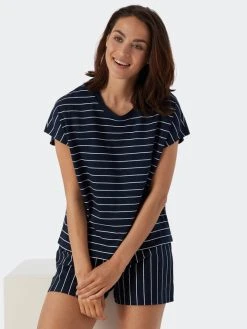 Schiesser Just Stripes Pyjama, Kurz -Leggings Shop Schiesser Just Stripes Pyjama kurz blau 179129 803 803 2
