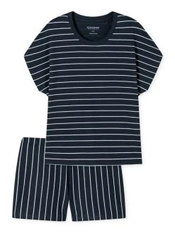 Schiesser Just Stripes Pyjama, Kurz -Leggings Shop Schiesser Just Stripes Pyjama kurz blau 179129 803 803 3