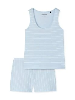 Schiesser Just Stripes Kurz-Pyjama -Leggings Shop Schiesser Just Stripes Schlafanzug kurz blau 179128 802 802 3