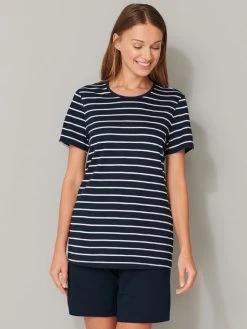 Schiesser Basic Night Kurz-Pyjama Mit Bermudahose