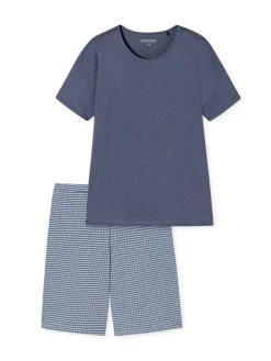 Schiesser Flared Fit Kurz-Pyjama -Leggings Shop Schiesser Flared Fit Kurz Pyjama blau 179251 800 800 3