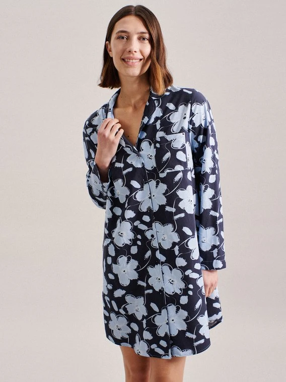 Seidensticker Transcend Classic Langarm-Nachthemd, Durchgeknöpft 1 Seidensticker Transcend Classic Langarm-Nachthemd, Durchgeknöpft