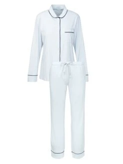 Seidensticker Loungewear Pyjama, Durchgeknöpft -Leggings Shop Seidensticker F1 Loungewear Pyjama durchgeknoepft blau 500013 11 4