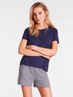 Tom Tailor Nightwear Kurz-Pyjama Mit Gestreifter Hose