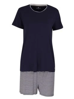 Tom Tailor Nightwear Kurz-Pyjama Mit Gestreifter Hose -Leggings Shop Tom Tailor Nightwear Kurz Pyjama mit gestreifter Hose blau 60040 6085 0622 1625052558