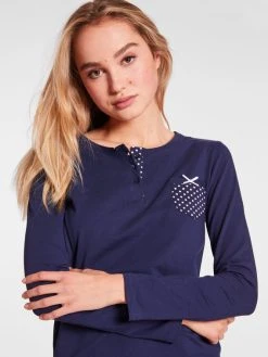 Tom Tailor Nightwear Langarm-Nachthemd -Leggings Shop Tom Tailor Nightwear Langarm Nachthemd blau 60021 6061 0630 1625052544