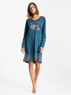 Triumph Lounge-Me Cotton Nachthemd Mit Brustprint, Länge 90cm
