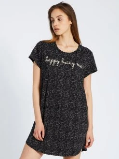 Triumph Lounge-Me Cotton Kurzarm-Nachthemd, Länge 90cm -Leggings Shop Triumph Lounge Me Cotton Kurzarm Nachthemd Laenge 90cm schwarz 10207547 0004 1623935703