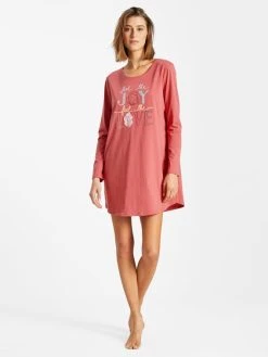 Triumph Lounge-Me Cotton Langarm-Nachthemd, Länge 90cm